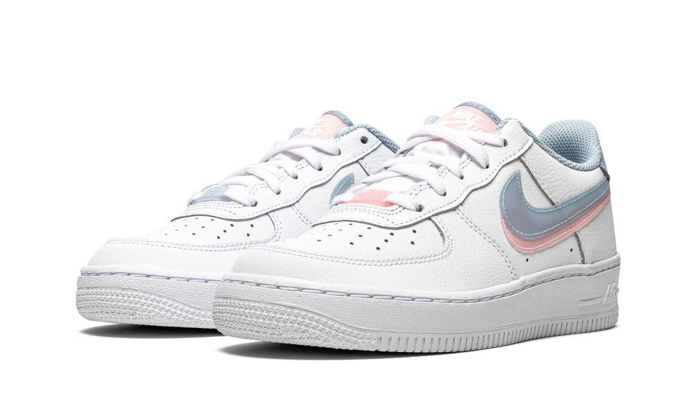 AIR FORCE 1 LV8 GS "Double Swoosh - White / Blue / Pink"